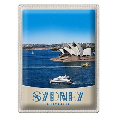 Cartel de chapa de viaje, 30x40cm, Sídney, Australia, barco marino, yate