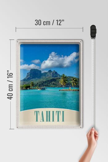 Plaque en tôle voyage 30x40cm Tahiti Amérique île bleu mer nature 4