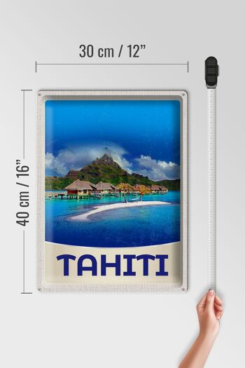 Signe en étain voyage 30x40cm, île de Tahiti, Amérique, vacances, soleil 4