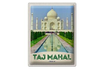 Plaque en tôle voyage 30x40cm Taj Mahal face 1