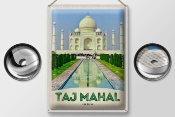 Plaque en tôle voyage 30x40cm Taj Mahal face 2