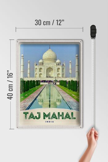 Plaque en tôle voyage 30x40cm Taj Mahal face 4