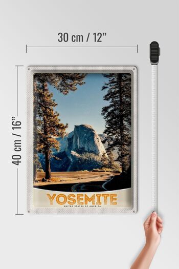 Signe en étain voyage 30x40cm, Yosemite America Road Mountains 4