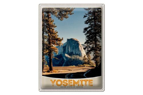 Blechschild Reise 30x40cm Yosemite Amerika Straße Gebirge