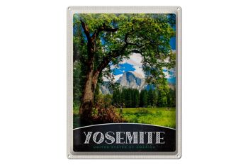 Signe en étain voyage 30x40cm, Yosemite America, arbres naturels, montagnes 1
