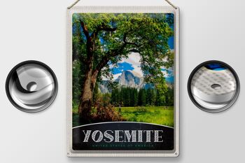 Signe en étain voyage 30x40cm, Yosemite America, arbres naturels, montagnes 2
