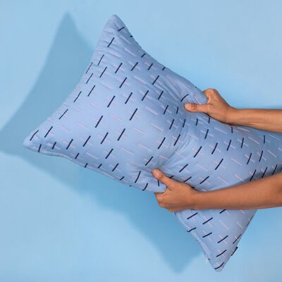 Kantha Powder Blue Stitch 2 Quilted Cushion