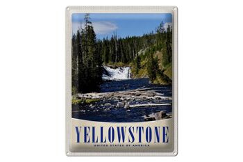 Signe en étain voyage 30x40cm, cascade de Yellowstone, montagnes, nature 1