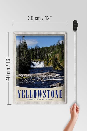 Signe en étain voyage 30x40cm, cascade de Yellowstone, montagnes, nature 4
