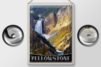 Panneau en étain voyage 30x40cm, cascade de Yellowstone, rivière Nature 2