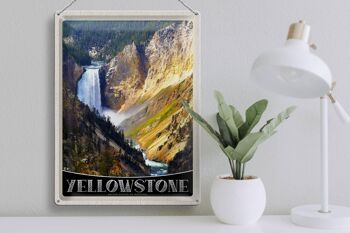 Panneau en étain voyage 30x40cm, cascade de Yellowstone, rivière Nature 3