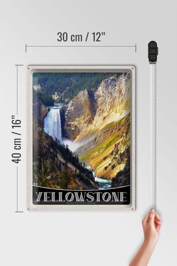 Panneau en étain voyage 30x40cm, cascade de Yellowstone, rivière Nature 4