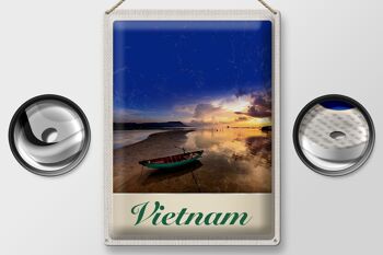 Signe en étain voyage 30x40cm, Vietnam asie bateau mer Nature vacances 2