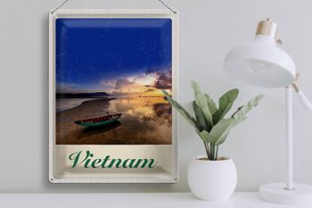 Signe en étain voyage 30x40cm, Vietnam asie bateau mer Nature vacances 3