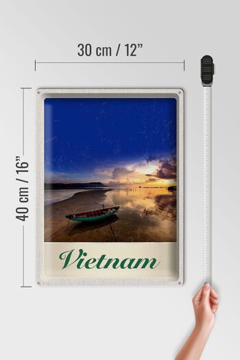 Signe en étain voyage 30x40cm, Vietnam asie bateau mer Nature vacances 4