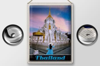 Panneau de voyage en étain, 30x40cm, Thaïlande, Wait Traimit, monastère doré 2