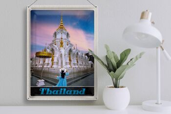 Panneau de voyage en étain, 30x40cm, Thaïlande, Wait Traimit, monastère doré 3