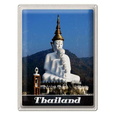 Targa in metallo da viaggio 30x40 cm Thailandia Natura Foresta Tempio Dio