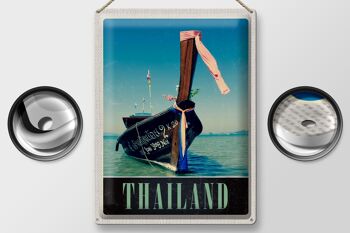 Panneau en étain voyage 30x40cm Thaïlande mer bleu mer bateau nature 2