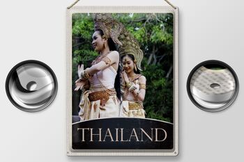 Signe en étain voyage 30x40cm, thaïlande, tropiques, Nature, femme, Religion 2