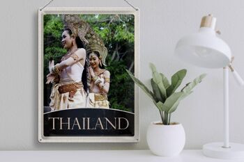 Signe en étain voyage 30x40cm, thaïlande, tropiques, Nature, femme, Religion 3