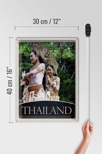 Signe en étain voyage 30x40cm, thaïlande, tropiques, Nature, femme, Religion 4