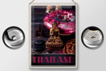 Signe en étain voyage 30x40cm, thaïlande, asie, bouddha, dieu, Religion 2