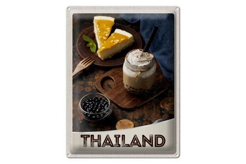 Blechschild Reise 30x40cm Thailand Urlaub Essen Kuchen Getränk