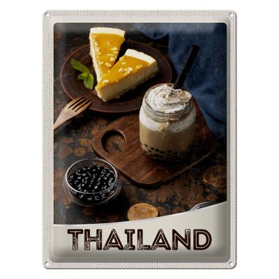 Blechschild Reise 30x40cm Thailand Urlaub Essen Kuchen Getränk