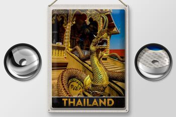 Panneau de voyage en étain, 30x40cm, thaïlande, asie, Dragon, Temple coloré 2