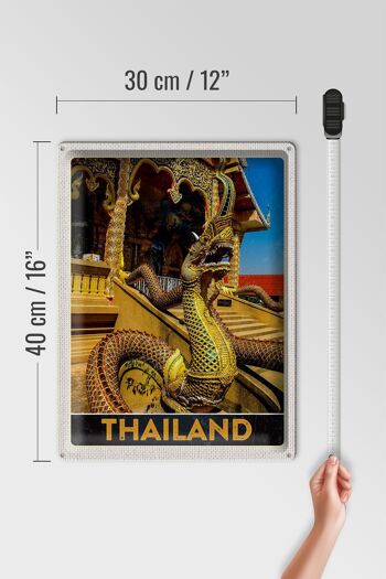 Panneau de voyage en étain, 30x40cm, thaïlande, asie, Dragon, Temple coloré 4
