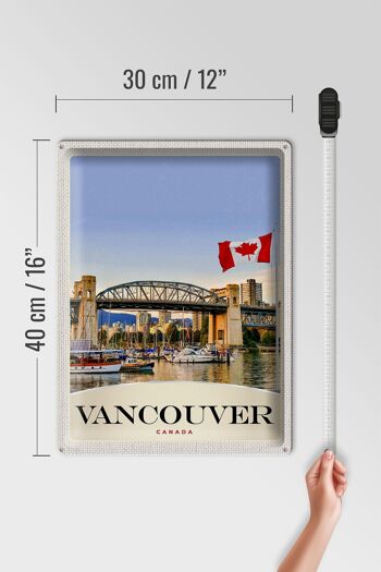 Signe en étain voyage 30x40cm, Vancouver Canada Sea Bridge vacances 4