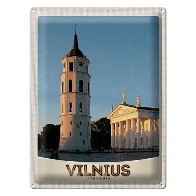 Targa in metallo da viaggio 30x40 cm Vilnius Lituania Architettura della chiesa