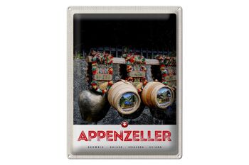 Plaque en tôle Voyage 30x40cm Appenzeller Mountains Tradition Suisse 1