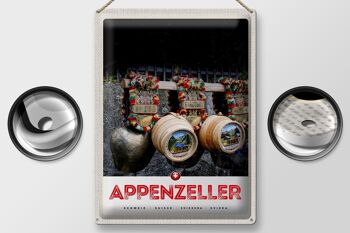 Plaque en tôle Voyage 30x40cm Appenzeller Mountains Tradition Suisse 2