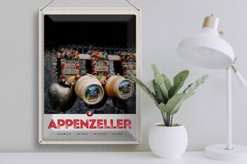 Plaque en tôle Voyage 30x40cm Appenzeller Mountains Tradition Suisse 3