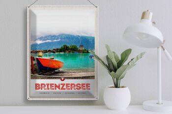 Panneau en étain voyage 30x40cm, lac de Brienz, suisse, construction de bateaux 3