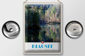 Panneau en étain voyage 30x40cm Blausee Suisse Nature Forêt Vacances 2