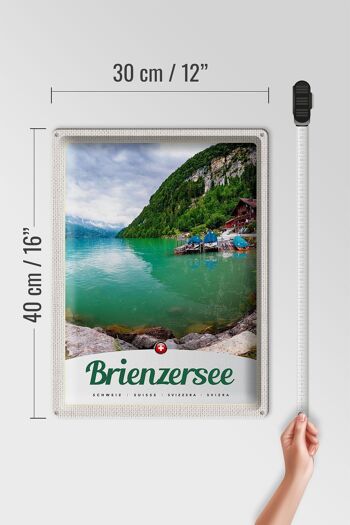 Panneau en étain voyage 30x40cm, lac de Brienz, suisse, bateau, montagnes 4