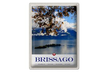 Plaque en tôle voyage 30x40cm Brissago Suisse vue lac nature 1