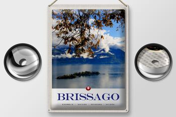 Plaque en tôle voyage 30x40cm Brissago Suisse vue lac nature 2