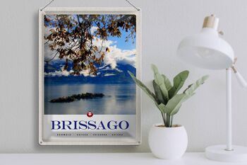 Plaque en tôle voyage 30x40cm Brissago Suisse vue lac nature 3