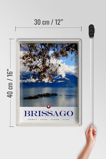 Plaque en tôle voyage 30x40cm Brissago Suisse vue lac nature 4