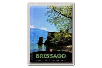 Signe en étain voyage 30x40cm Brissago suisse Architecture vacances 1