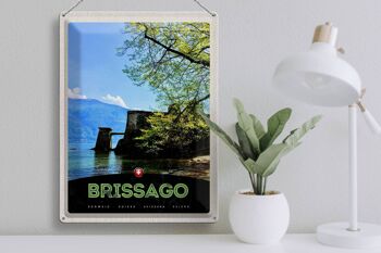 Signe en étain voyage 30x40cm Brissago suisse Architecture vacances 3