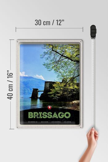 Signe en étain voyage 30x40cm Brissago suisse Architecture vacances 4