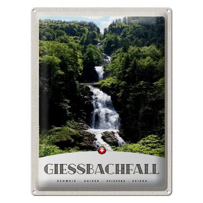 Cartel de chapa Viaje 30x40cm Gießbachfall Cascada Montañas Naturaleza