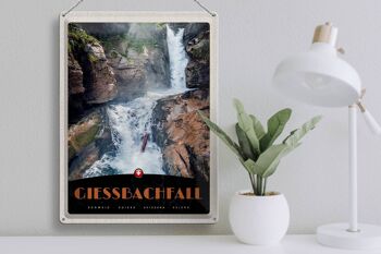 Panneau en étain voyage 30x40cm, chute de Gießbach, suisse, cascade, nature 3