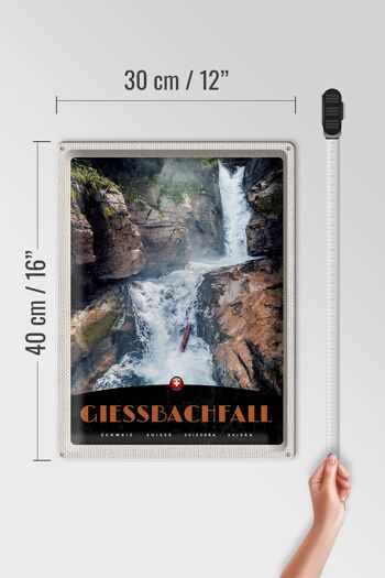 Panneau en étain voyage 30x40cm, chute de Gießbach, suisse, cascade, nature 4