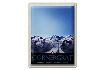 Panneau en étain voyage 30x40cm Gornergrat Suisse montagnes hiver 1